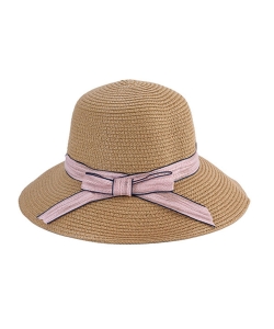 Classic Woven Straw Bucket Hat HA320135 TAUPE